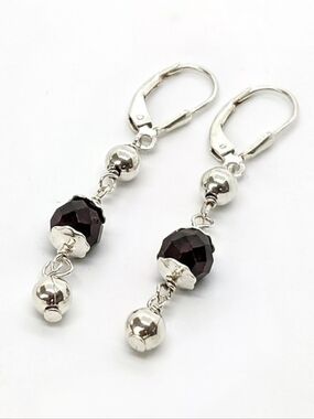 Vintage .925 Sterling Black Amethyst Drops | Dark Romantic Goth